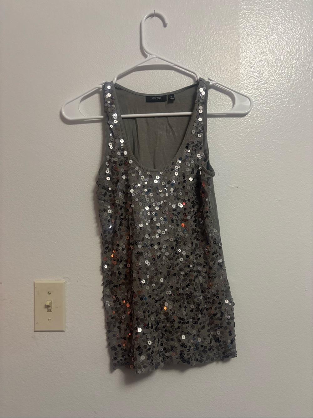 Apt. 9 Gunmetal Sequin Tank Top